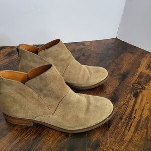 Kork-Ease Ryder Ankle Boots Booties Shoes Womens Size 7.5 M Beige Suede Zip Up